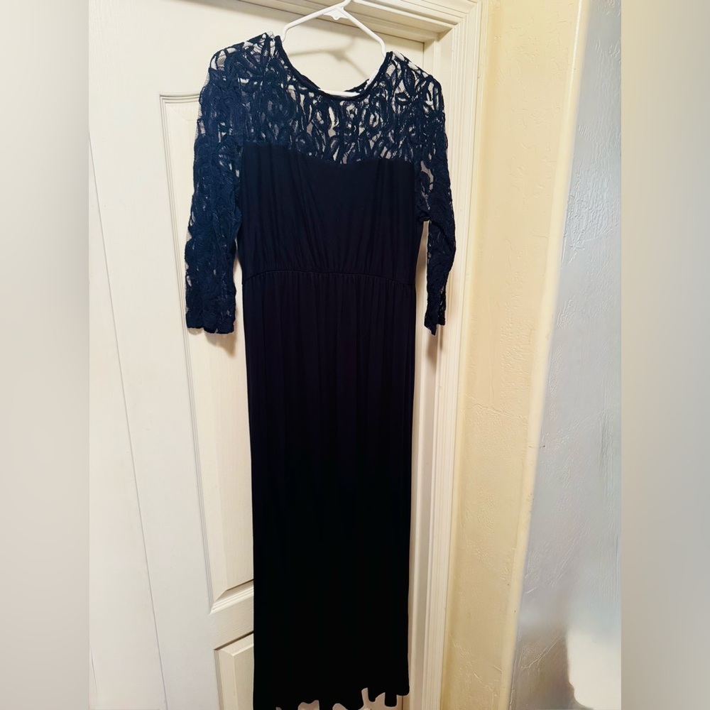 Chic Soul Looking Elegant Maxi Dress, Navy 1X - worn once EUC - Picture 5 of 10